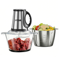 Food Processors with 2 Bowls, Meat Grinder Electric Food Chopper 300W