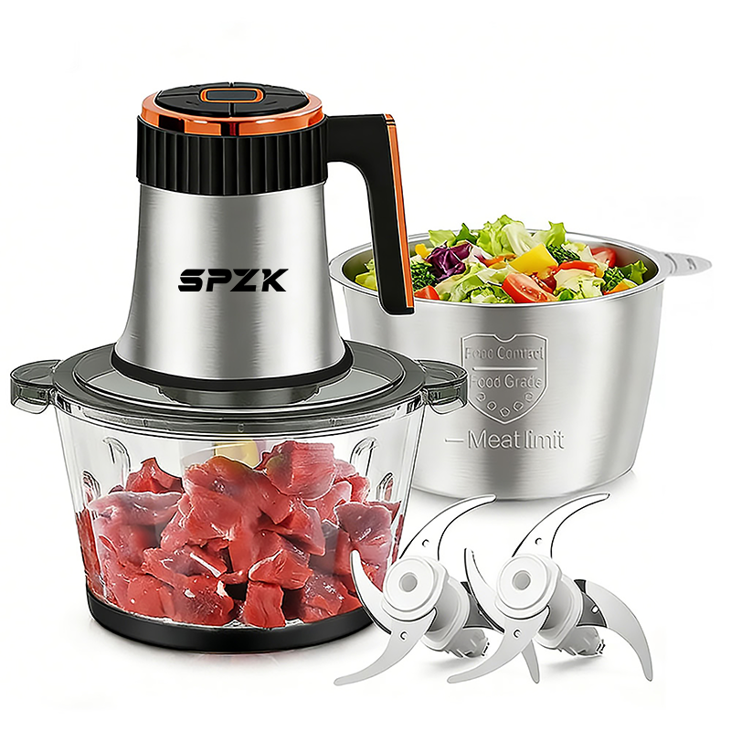NEW Food Processors with 2 Bowls, Meat Grinder Electric Food Chopper 300W