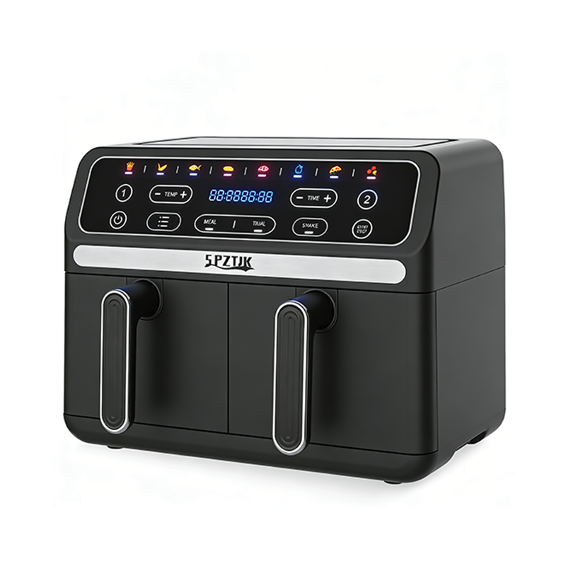 9.5 Quart Large Dual Basket Air Fryer with Double Basket, Independent Temp Control & Sync Mode, 10 Presets (Bake/Broil/Defrost/Dehydrate), Shake Reminder System, Compatible for Plug for Appliance