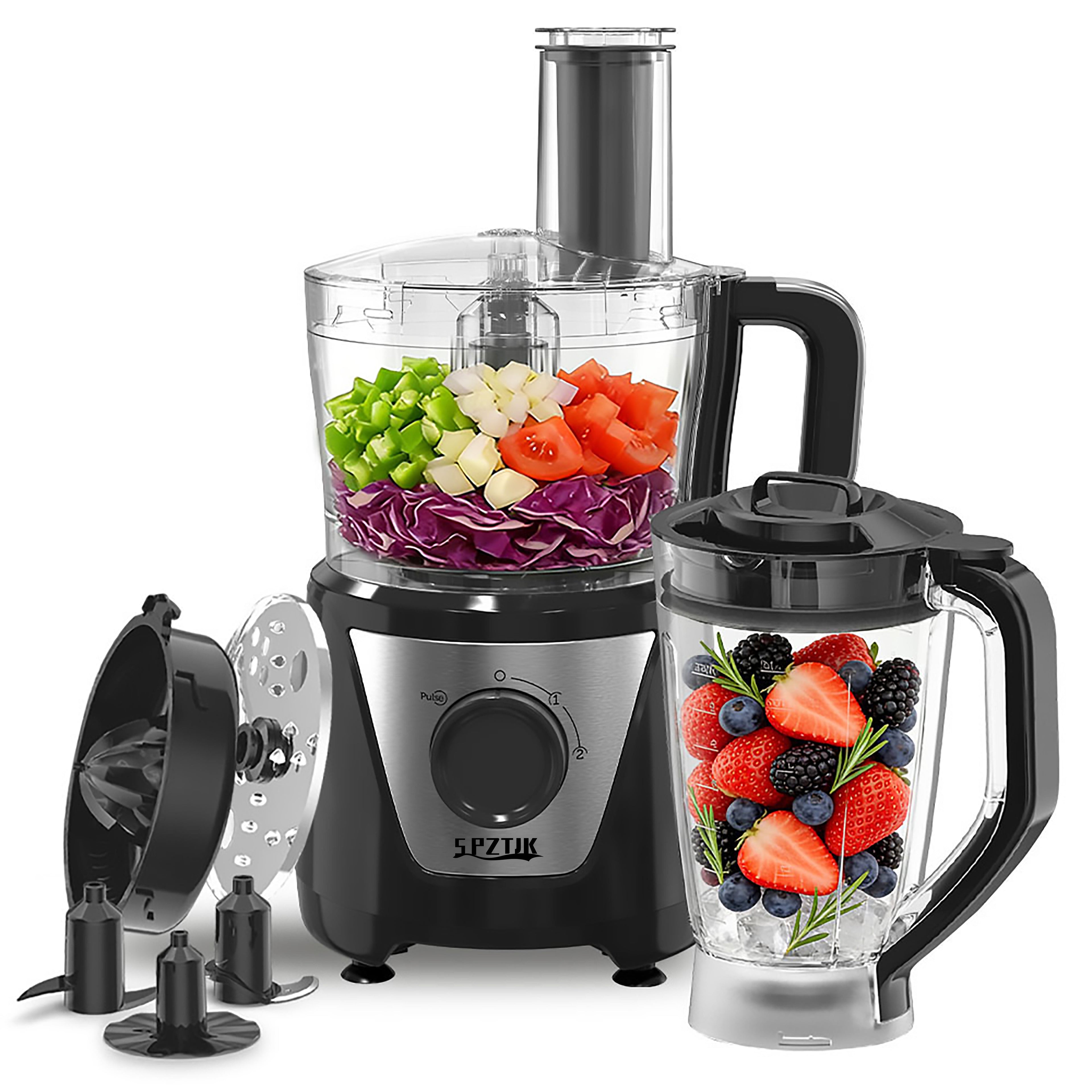 Food Processors, Electric Food Chopper with Meat Grinder & Vegetable Chopper - 2 Bowls (12.5 Cup+12.5 Cup)