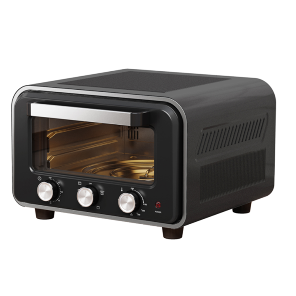 Countertop Mini Toaster Oven, Mechanical Knob Control Small Electric Oven, Multi‑Layer Baking Rack, Black Stainless Steel Frame, For Home Kitchen, Weekend Baking, Toast, Pizza, Cookies & Roast Meal Preparation