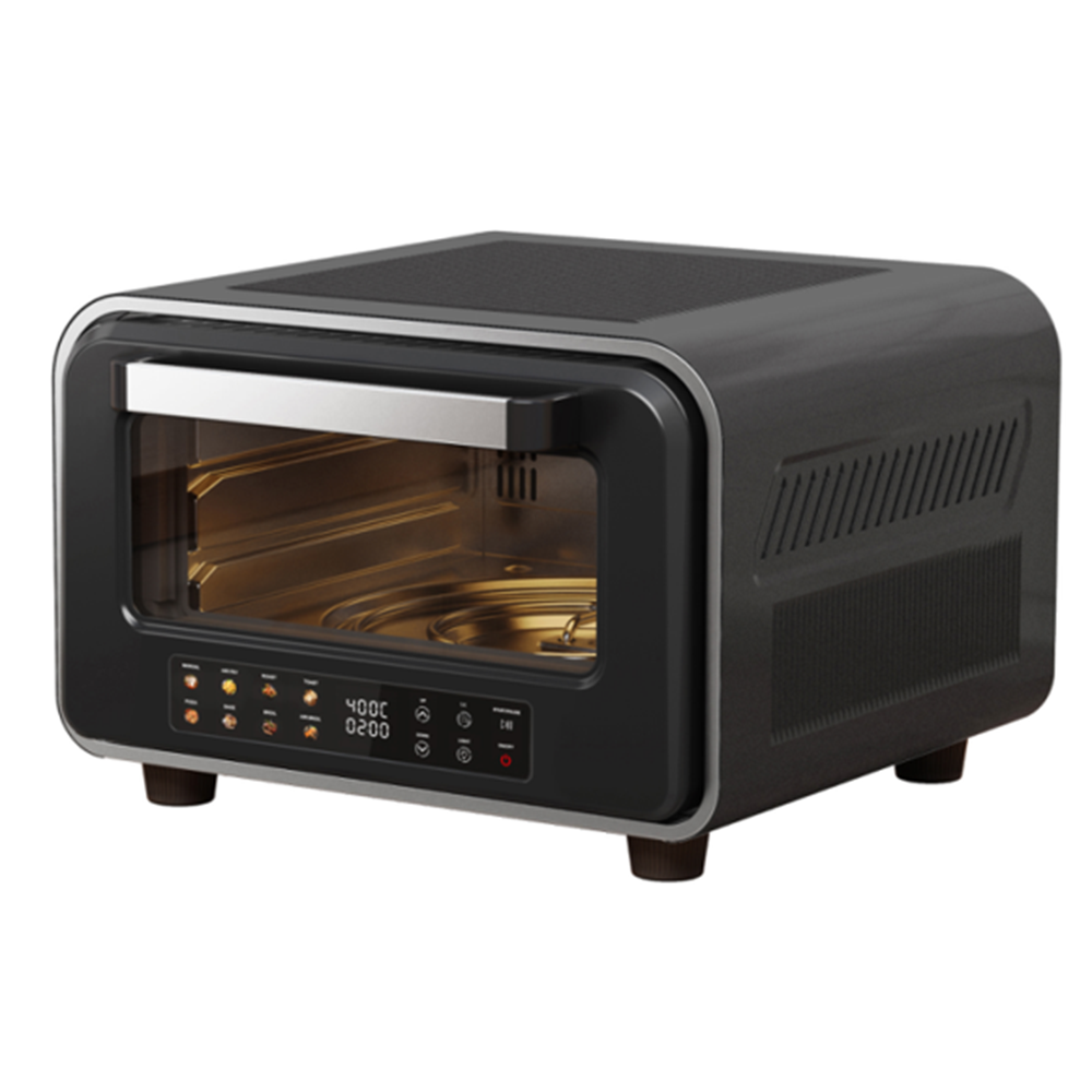 Countertop Mini Toaster Oven, Mechanical Knob Control Small Electric Oven, Multi‑Layer Baking Rack, Black Stainless Steel Frame, For Home Kitchen, Weekend Baking, Toast, Pizza, Cookies & Roast Meal Preparation