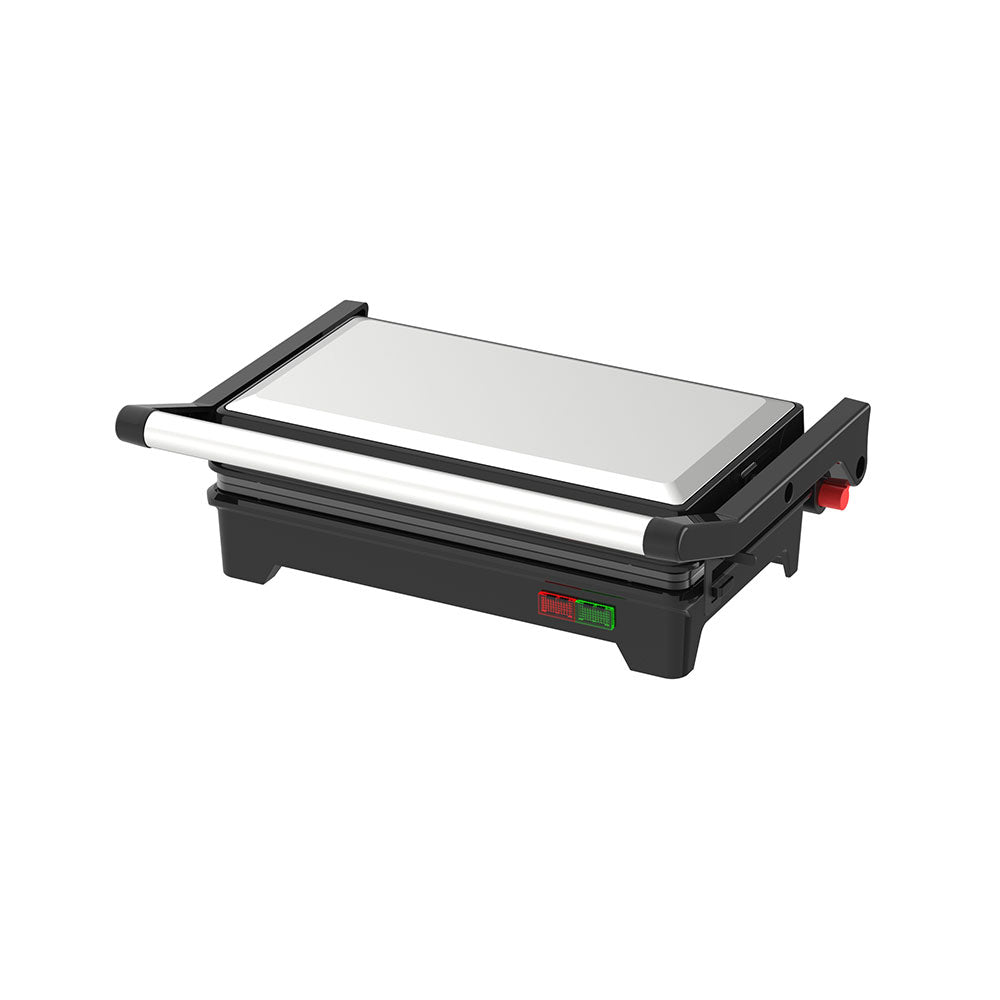 Electric Panini Press Grill 180 Degree Flat Open, Non‑Stick Coated Plates Indoor Countertop Griddle, Adjustable Temp Sandwich Maker for Family Dinner Party, Ideal for Steak Burger Breakfast Meal Prep