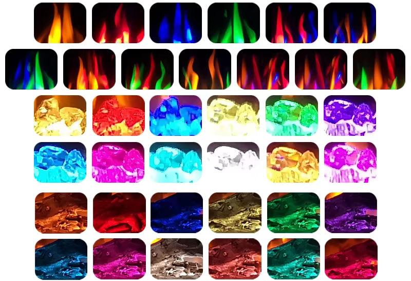LED Artificial Fireplace with 13 Flame Colors, Wall-Mounted Fireplace, Electric Heater for Living Room