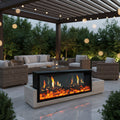 Built-in electric fireplace with LCD screen - multi-scene flame effects, remote control operation, adjustable heating, energy saving