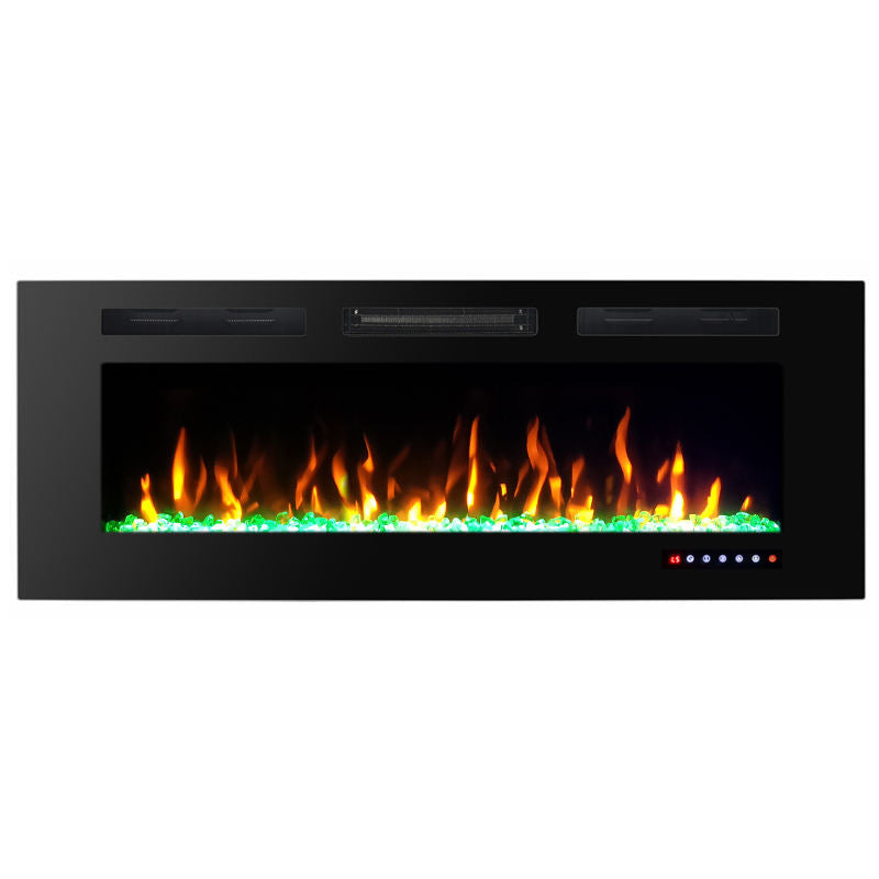 40, 50, 60-inch factory direct sales wall-mounted artificial flame flat tempered glass electric fireplace