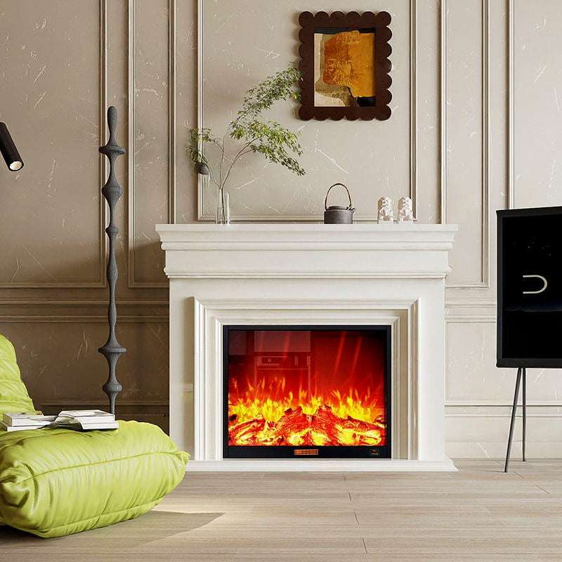 Wall-mounted electric fireplace with firewood, decorative indoor landscape flamestaff