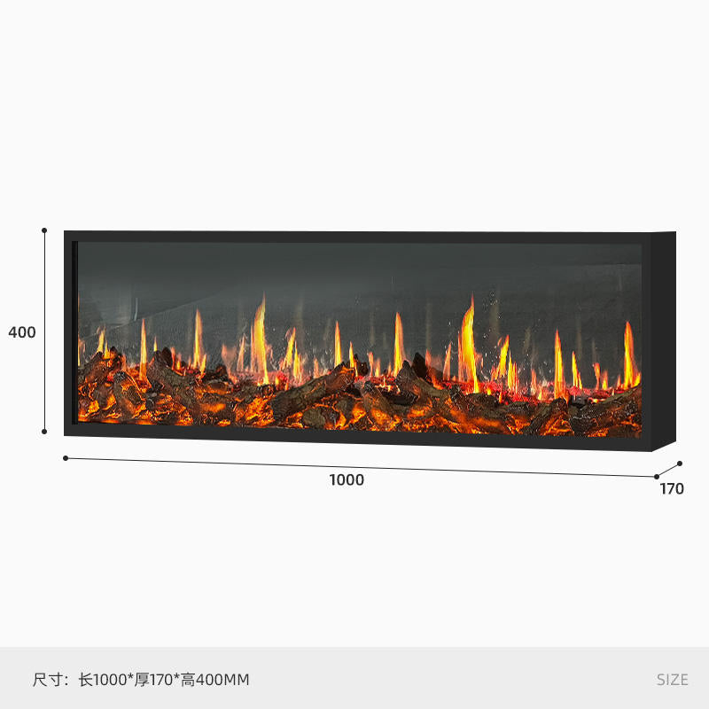 Built-in electric fireplace with LCD screen - multi-scene flame effects, remote control operation, adjustable heating, energy saving