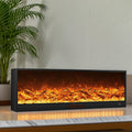 Freestanding modern decorative electric fireplace with intelligent simulated flame remote control, built-in indoor heater suitable for villas