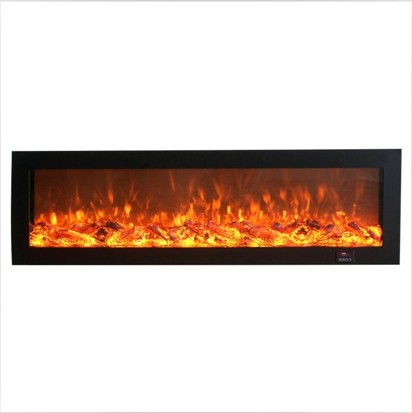 Wall-mounted electric fireplace with firewood, decorative indoor landscape flamestaff