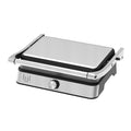 Stainless Steel Electric Contact Grill Panini Press, 180° Fully Open Flat Griddle, Manual Knob Temperature Control, Non‑Stick Cooking Plates, Countertop Indoor BBQ Grill for Home Kitchen, Steak Burgers Sandwich Breakfast Meal Prep